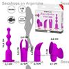Vibrador con 12 funciones de vibración, 4 estilos diferentes de funda de silicona con recarga USB